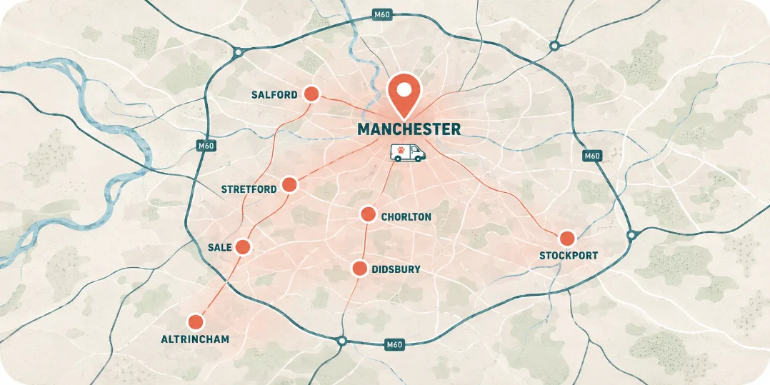 Manchester coverage map for Fibre and Fur